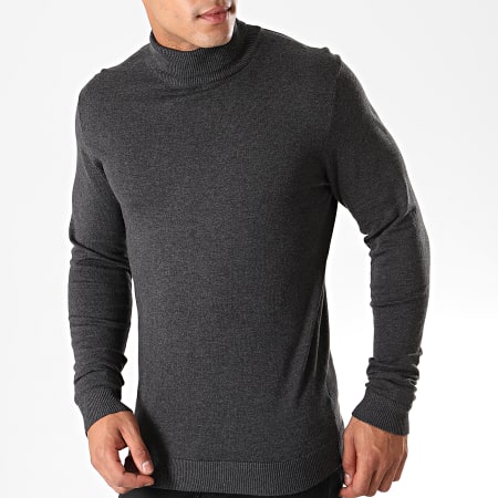Selected - Pull Col Roulé Tower Gris Anthracite Chiné