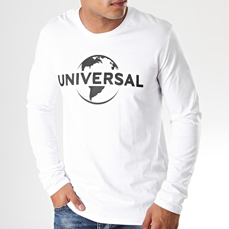 Universal Studio - Tee Shirt Manches Longues Universal Logo Mono 2019 Blanc Noir