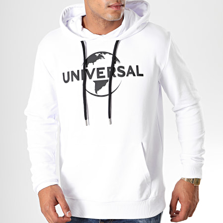Universal Studio - Sweat Capuche Universal Logo Mono 2019 Blanc