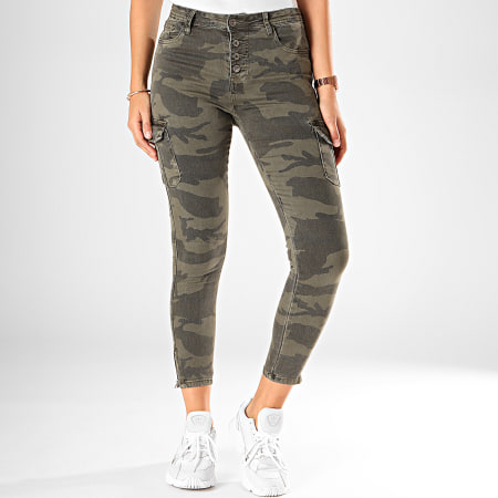Girls Outfit - Jeans Mujer Skinny Camouflage 119 Verde Caqui