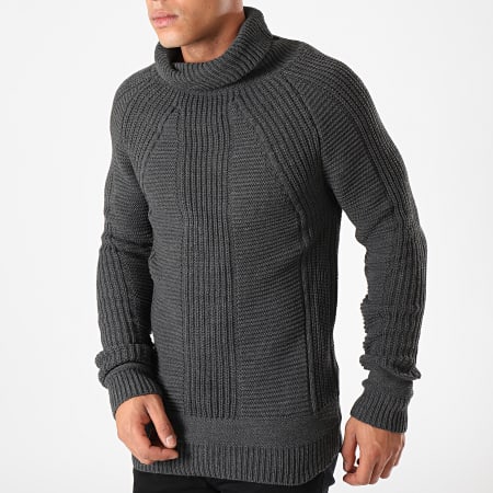 Ikao - Pull Col Roulé F606 Gris Anthracite