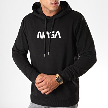 NASA - Sudadera con capucha negra