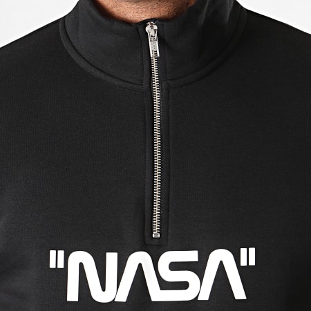 NASA - Sweat Col Zippé Quote Noir