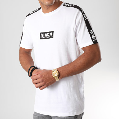 Only And Sons - Camiseta NASA Rayas Blanco Negro