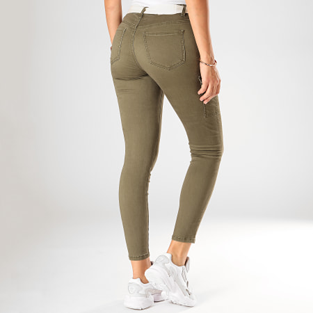 Only - Cole Pantalones Cargo Verde Caqui Slim-Fit De Mujer