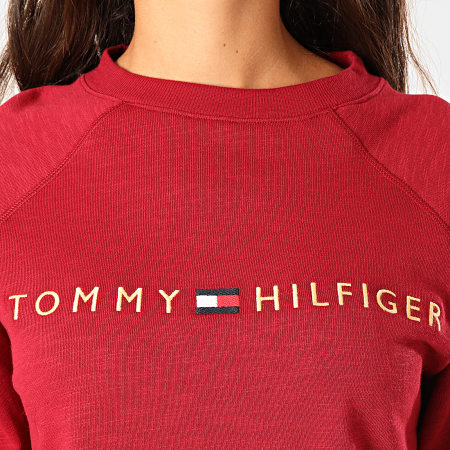 Tommy Hilfiger - Sudadera de mujer con cuello redondo CN Track 2031 Heather Burdeos