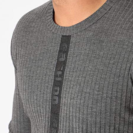 Ikao - Pull Oversize A Bandes F621 Gris Anthracite