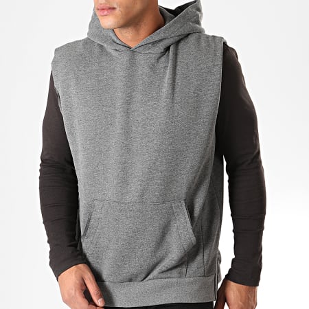 Ikao - Sweat Capuche Sans Manches F690 Gris Anthracite