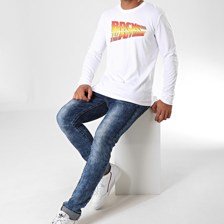 Back To The Future - Tee Shirt Manches Longues Title Blanc