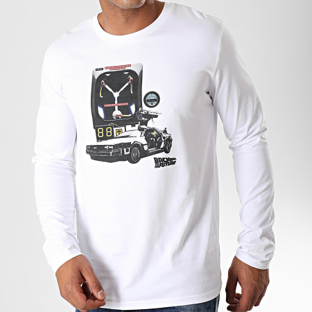 Back To The Future - Tee Shirt Manches Longues Convecteur Blanc