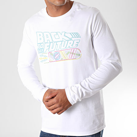 Back To The Future - Tee Shirt Manches Longues Hover BoardBlanc
