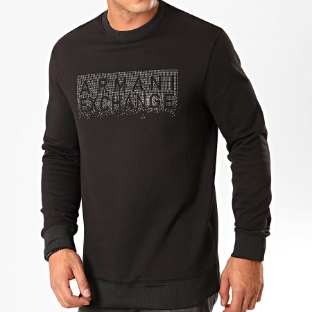 Armani Exchange - Sweat Crewneck Avec Strass 6GZMBQ-ZJ1PZ Noir Argenté