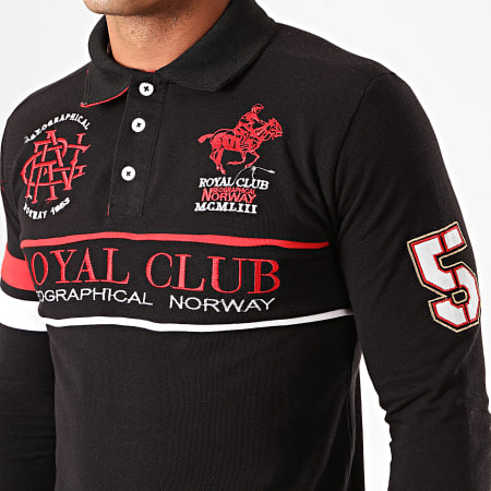 Geographical Norway - Polo Manches Longues Kockpit Noir