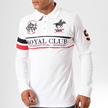 Geographical Norway - Polo Manches Longues Kockpit Blanc