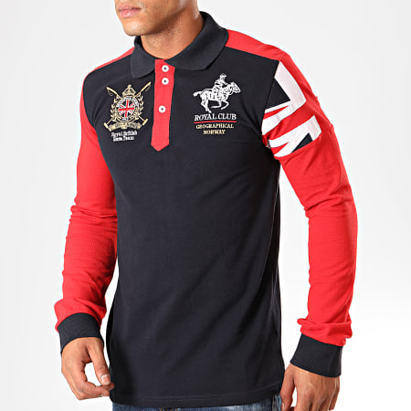 Geographical Norway - Polo Manches Longues Koduk Bleu Marine