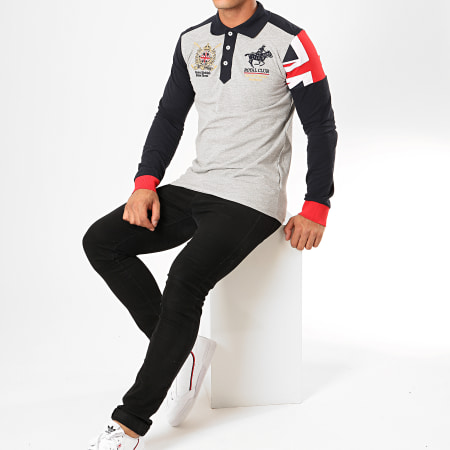 Geographical Norway - Polo Manches Longues Koduk Gris Chiné