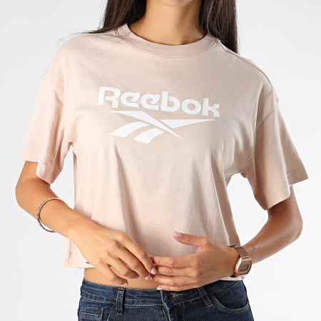Reebok - Camiseta corta rosa pastel Classic Vector para mujer