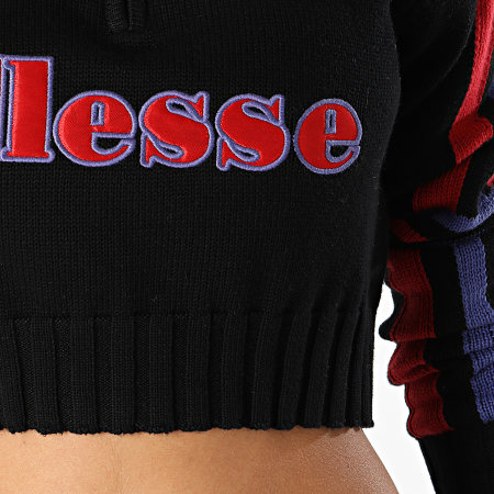 Ellesse - Madonna Knit Jumper Jersey corto con cremallera para mujer Negro Morado Rojo