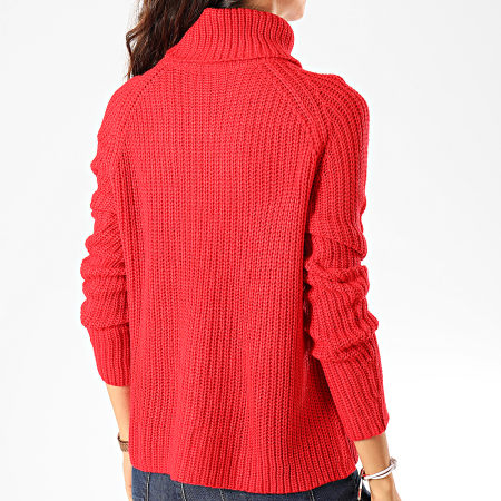 Only - Pull Col Roulé Femme Justy Rouge