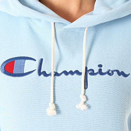 Champion - Sudadera con capucha para mujer Big Script 111555 Azul cielo