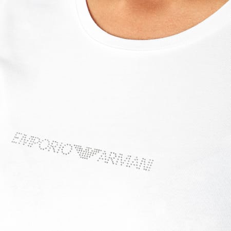 Emporio Armani - Tee Shirt Femme 163320-CC317 Blanc Strass