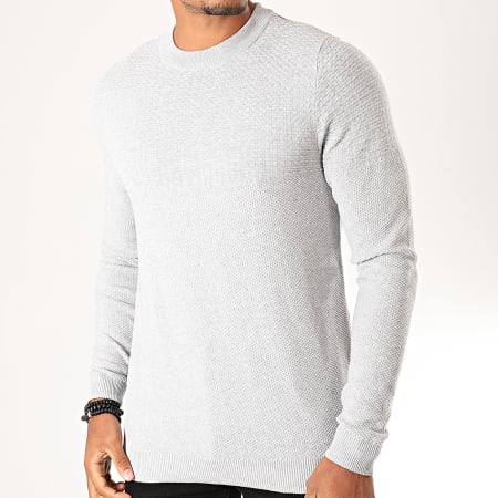 Jack And Jones - Pull Fast Structure Gris Chiné