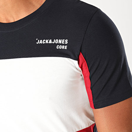 Jack And Jones - Tee Shirt Block Bleu Marine Rouge Blanc