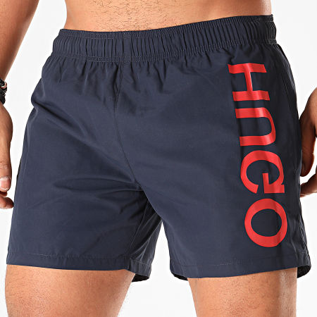HUGO - Bañador con logo inverso Saba 50423520 azul marino rojo