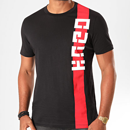 HUGO - Tee Shirt Reverse Logo Dech 50421675 Noir Rouge