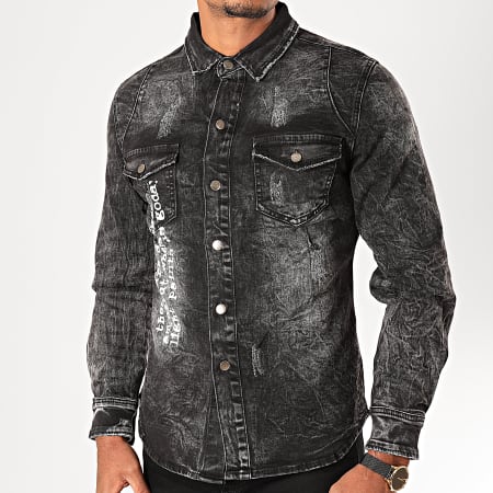 MTX - Chemise Jean Manches Longues G022 Gris Anthracite