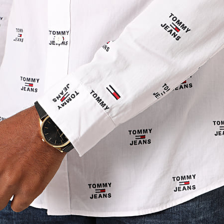 Tommy Jeans - Novedad Camisa Manga Larga Dobby 6934 Blanco