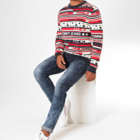 Tommy Jeans - Americana Stripe Sweater 6995 Azul Marino Beige Rojo