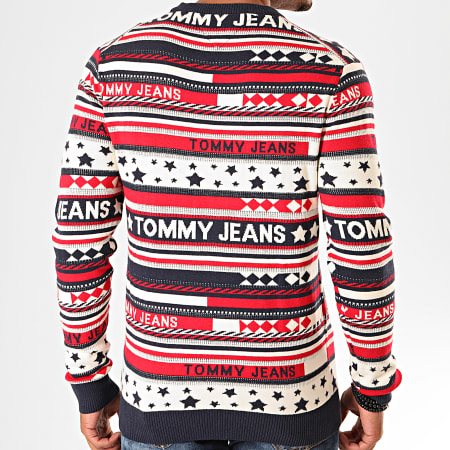 Tommy Jeans - Pull Americana Stripe 6995 Bleu Marine Beige Rouge