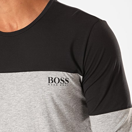 BOSS - Tee Shirt Manches Longues Balance 50420156 Gris Chiné Noir