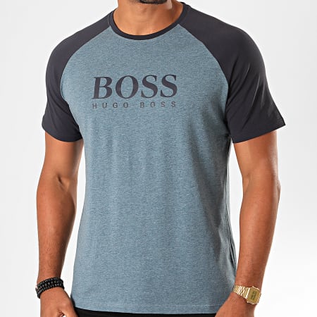 BOSS - Tee Shirt Cosy 50420225 Bleu Clair Chiné Bleu Marine