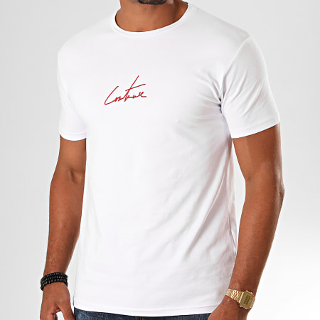 The Couture Club - Tee Shirt Essentials TCCM2418 Blanc Rouge
