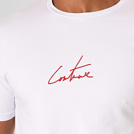 The Couture Club - Tee Shirt Essentials TCCM2418 Blanc Rouge