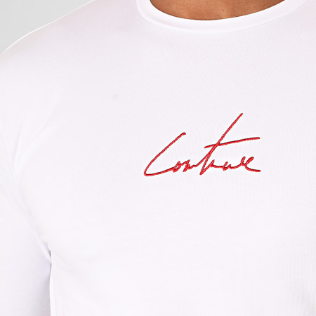 The Couture Club - Tee Shirt Manches Longues TCCM18 Blanc Rouge