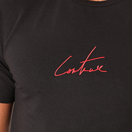 The Couture Club - Camiseta Essentials TCCM2418 Negro Rojo