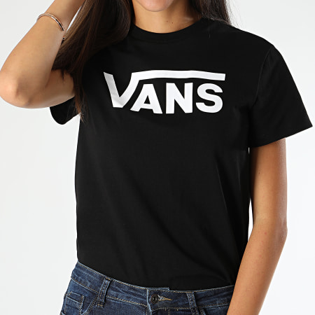 Vans - Camiseta de mujer Flying V Negro Blanco