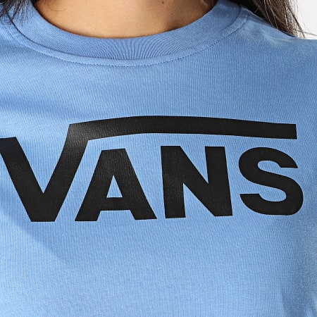 Vans - Tee Shirt Femme Manches Longues Bleu Clair Noir