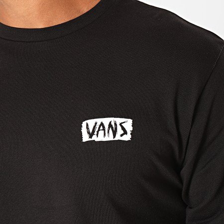 Vans - A49KG Camiseta Rayada Manga Larga Negra
