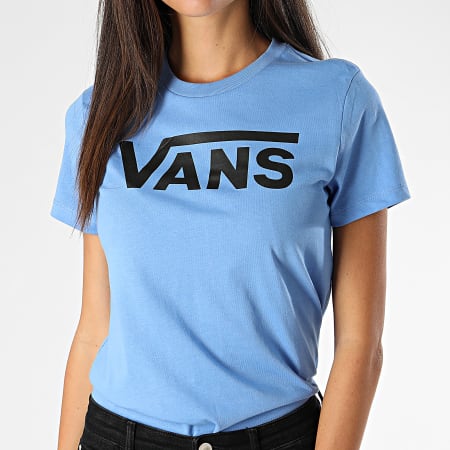 Vans - Tee Shirt Femme Flying V Bleu Clair Noir