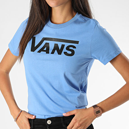 Vans - Camiseta Mujer Flying V Celeste Negro