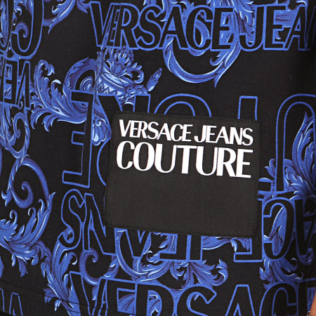 Versace Jeans Couture - Polo Manches Courtes Renaissance UUM622 Print B3GUB7P1 Noir Bleu Roi