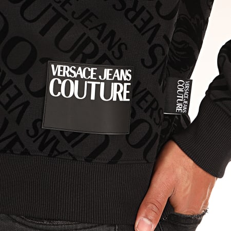 Versace Jeans Couture - Renaissance Contrast Flock Sudadera con capucha B7GUB7F3 Negro