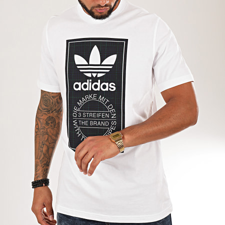 Adidas Originals - Tee Shirt Tartan Tongue ED7035 Blanc 