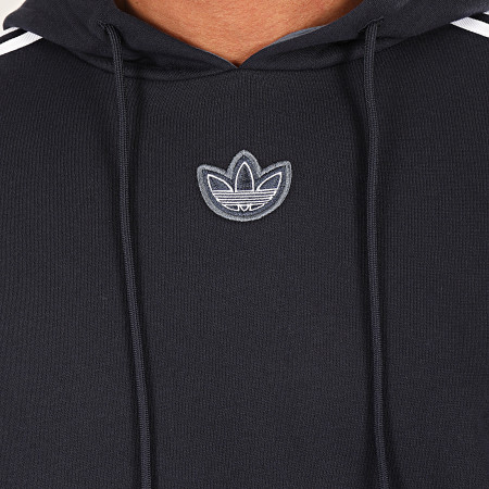 Adidas Originals - Sweat Capuche A Bandes Trefoil ED7174 Bleu Marine