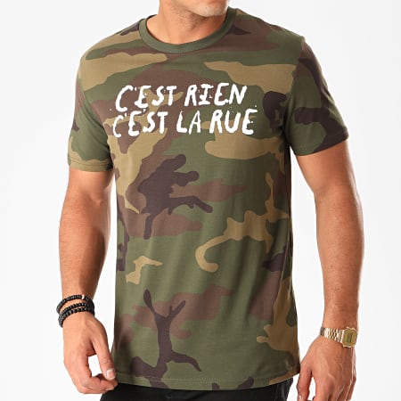 C'est Rien C'est La Rue - Tee Shirt Logo Camouflage Vert Kaki