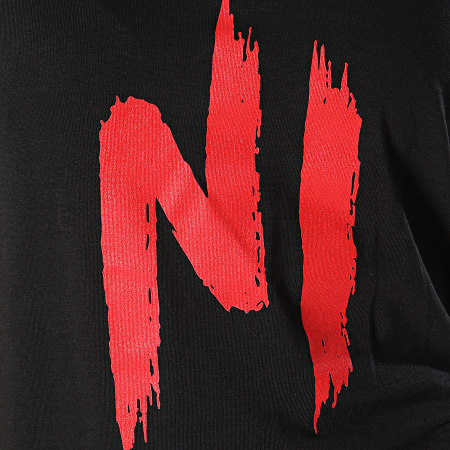 NI by Ninho - Tee Shirt Femme Logo Noir Rouge